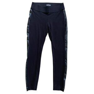 The Limited Womens Black Pull On Elastic Waist Leggings‎ Faux Leather Stripe S